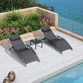 thumbnail image 1 of PURPLE LEAF 3 PCS Patio Oversized Chaise Lounge Chair Set with Side Table Poolside Adjustable Recliner Chairs for Outside Beach Outdoor Pool Sunbathing Tanning Loungers,Black, 1 of 10