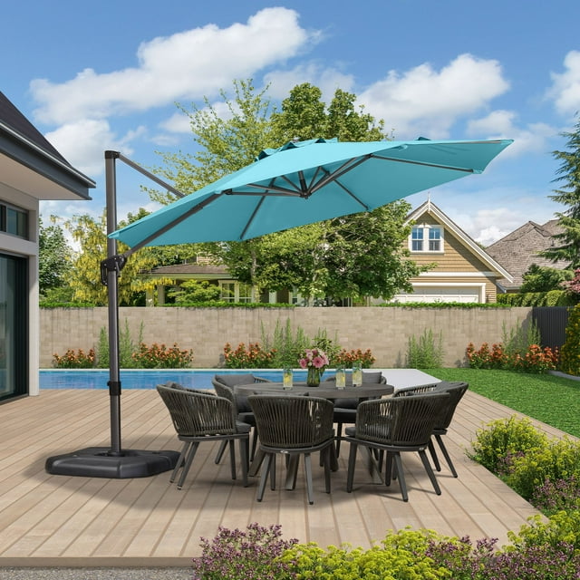 PURPLE LEAF Patio Umbrella 11 ft Round 360degree Rotation Patio