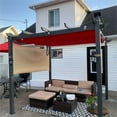 thumbnail image 1 of PURPLE LEAF Pergola 10' X 10' Outdoor Retractable Pergola with Sun Shade Canopy Patio Metal Grape Trellis Pergola Grill Shelter Pergola for Porch Garden Yard, Terra, 1 of 12