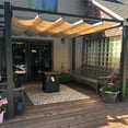 thumbnail image 1 of PURPLE LEAF Pergola 10' X 12' Outdoor Retractable Pergola with Sun Shade Canopy Patio Metal Grape Trellis Pergola Grill Shelter Pergola for Porch Garden Yard, Beige, 1 of 12