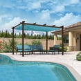 thumbnail image 1 of PURPLE LEAF Pergola 10' X 13' Outdoor Pergola Metal Pavilion Pergola Patio Pergola with Shade Cover for Garden Yard Gazebo, Turquoise Blue, 1 of 11
