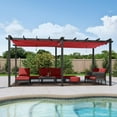 thumbnail image 1 of PURPLE LEAF Pergola 10' x 18' Outdoor Retractable Pergola Pavilion Grape Trellis Patio Pergola with Sun Shade Canopy, Terra, 1 of 13