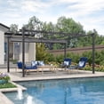 thumbnail image 1 of PURPLE LEAF Pergola 12' X 16’ Outdoor Retractable Pergola with Weather-Resistant Canopy Aluminum Garden Pergola Patio Grill Gazebo for Garden Yard Gazebo, Gray, 1 of 13