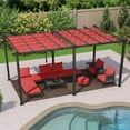 thumbnail image 1 of PURPLE LEAF Pergola 12' x 18' Outdoor Retractable Pergola with Sun Shade Canopy Aluminum Frame Patio Grape Trellis Pergola with Sun Shade Canopy, Terra, 1 of 13