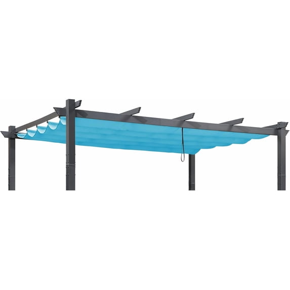 PURPLE LEAF Pergola Shade Cover for 10' X 13' Deck Porch Outside Outdoor Retractable Durable Fabric Canopy Replacement Top Only Turquoise Blue