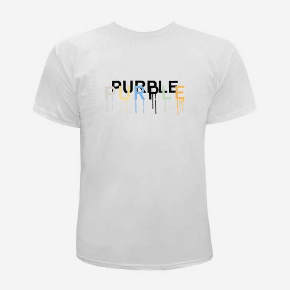 "PURPLE" Optical Illusion Drip Effect T-Shirt – Minimalist & Artsy Design