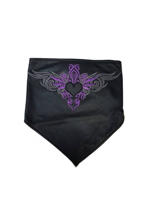 PURPLE TRIBAL LADIES LEATHER BIKER SCARF