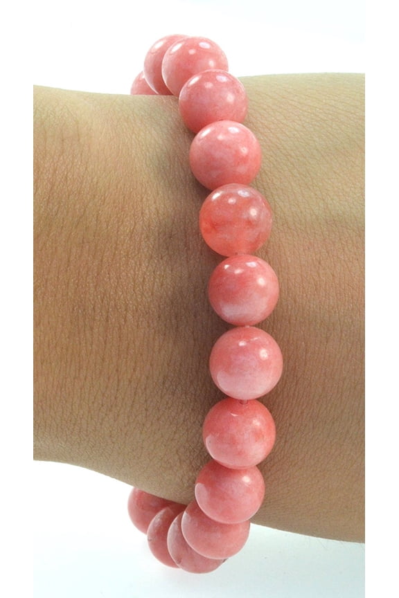 Fashion Jewelry Beautiful Gemstone Bracelets Promote Healing and Energy Men Women - Pink