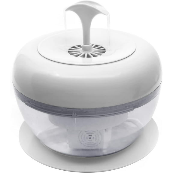 PURRoducts Purrfect Water Fountain for Cats and Small Dogs with Premium 5-Layer Filter That Lasts Up to Two Months. Splash Free and Tip-Proof Design. Low Water Auto Shut-Off Feature.