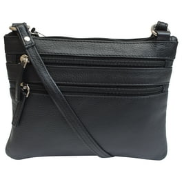Genuine Leather Multi Pocket Crossbody Purse Handbag Black Brown Walmart