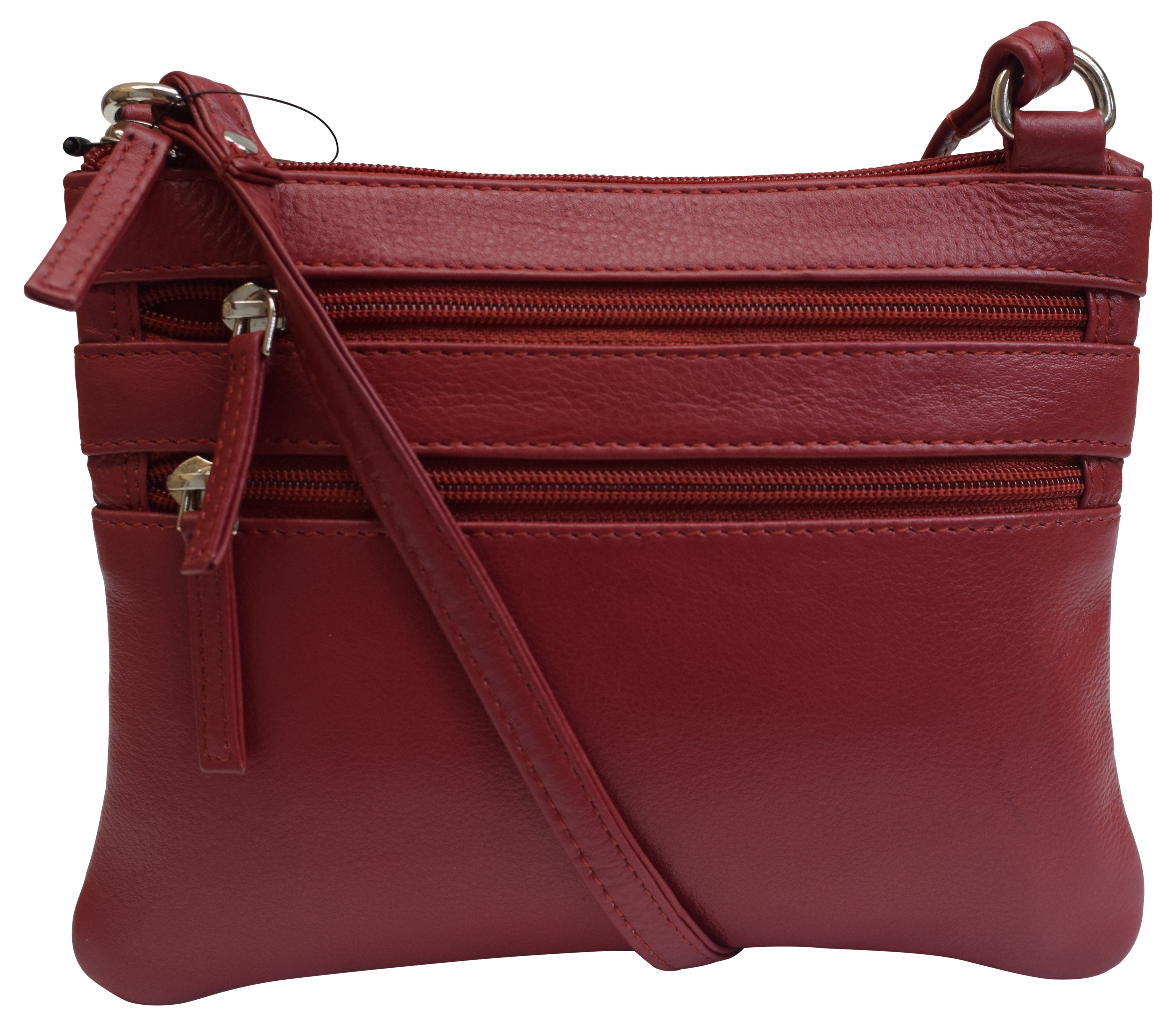 PURSE Cross Body Colors Solid Genuine Leather Handbag Womens Shoulder Strap Bag