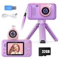 thumbnail image 1 of PURULU Kids Camera with Flip-up Lens for Selfie, HD Digital Camera for 3 4 5 6 7 8 Year Old Girls Birthday (Purple), 1 of 6