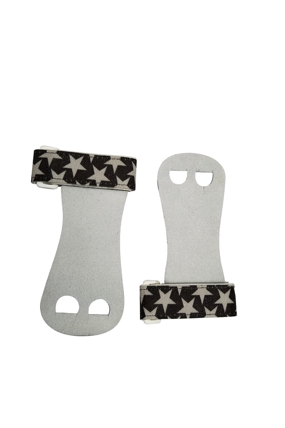 Gymnastics Youth Hand Grips (Black Band with White Stars, Large)