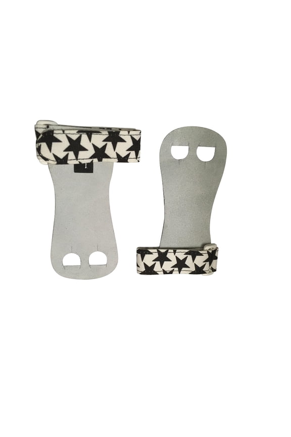 Gymnastics Youth Hand Grips (Black Stars,White Band, Medium)