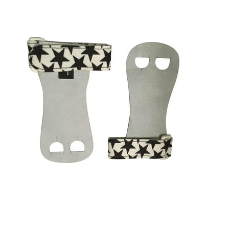 PUSH Athletic Gymnastics Youth Hand Grips, Black Stars, White Band, Small