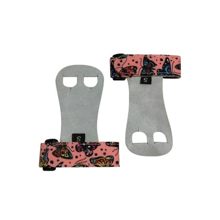 PUSH Athletic Gymnastics Youth Hand Grips (Pink Butterfly, Small)