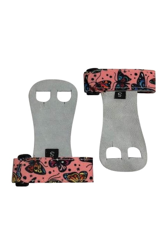 Gymnastics Youth Hand Grips (Pink Butterfly, Small)
