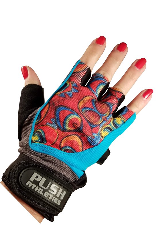 Women's Workout Gloves (Kaleidoscope, Medium)