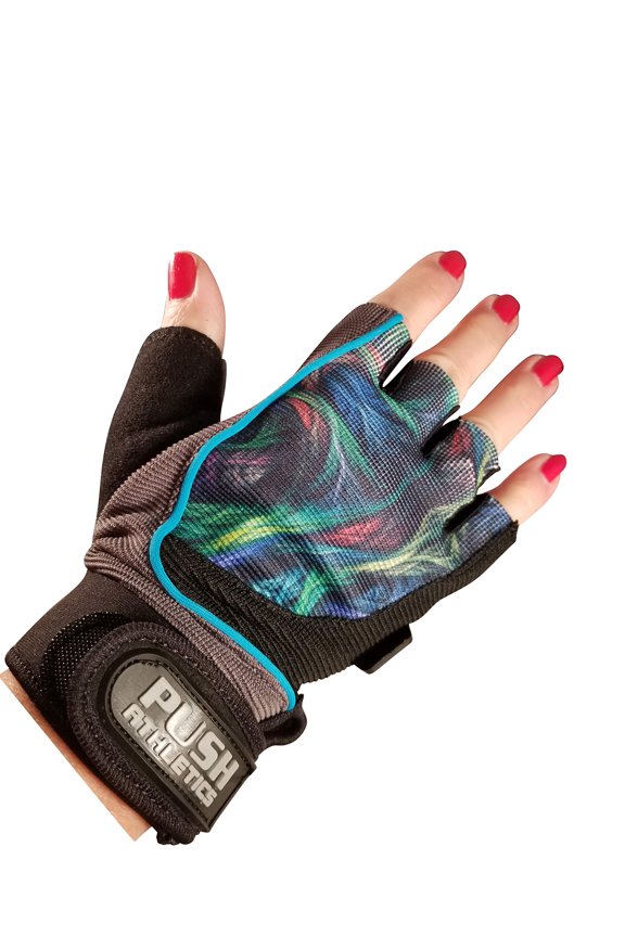 Women's Workout Gloves (Peacock, Large)