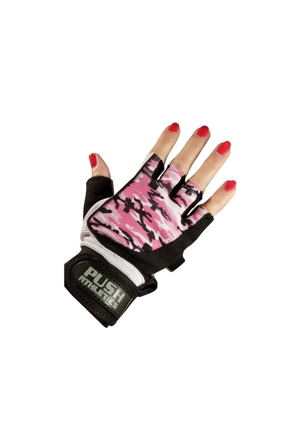 Women's Workout Gloves (Pink Camo, Medium)