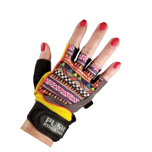 PUSH Athletic Women's Workout Gloves (Southwest, Medium)