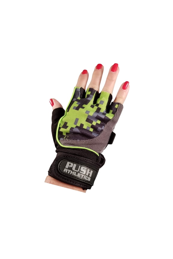 Women's Workout Gloves (Urban camo Green, Large)