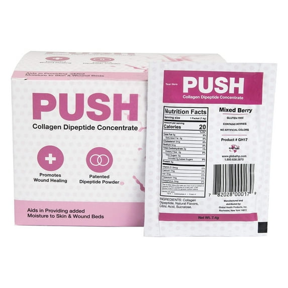 PUSH Collagen Dipeptide Concentrate Flavor: Mixed Berry (30-Packets)