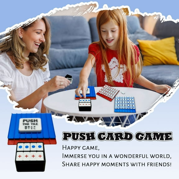 PUSH THE TILE Portable Tile Pusher - Mini Mahjong Set with 33 Classic Tiles | Compact Mahjongg Board Games for Travel, Family Nights & Leisure