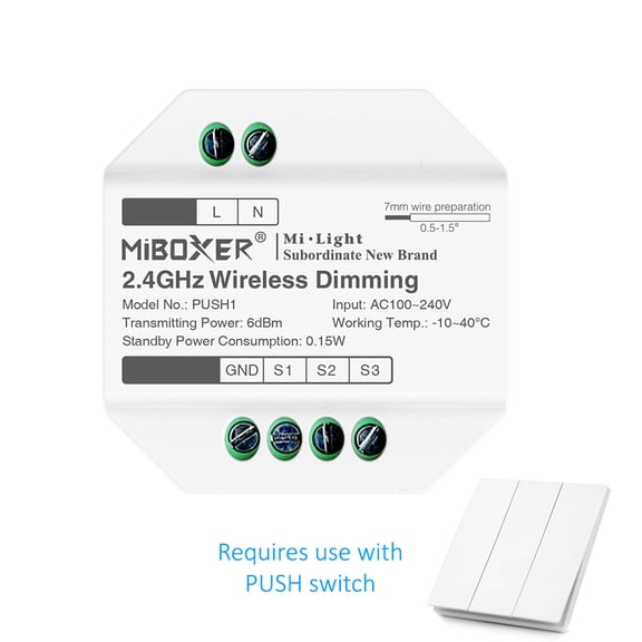 PUSH1 - 2.4GHz Wireless Dimming (RGB+CCT)