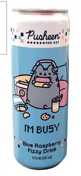 PUSHEEN Blue Raspberry Fizzy Drink 12 OZ Can 6 Pack