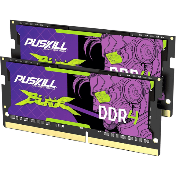 PUSKILL 32GB(2x16GB) DDR4 3200 SODIMM Laptop RAM, CL22 260Pin Non-ECC Notebook Memory Kit