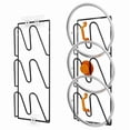 thumbnail image 1 of PUSPU 3-Tier Wall Mounted Pot Lid Organizer, No-Drill Stainless Steel Rack for Cabinet Door, 1 of 2