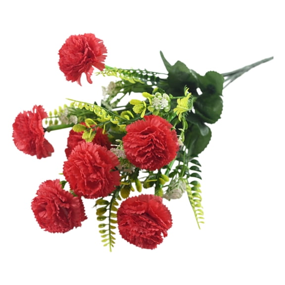 PUSPU 7 Head Artificial Carnation Bouquet For Mother's Day Home Table Decor