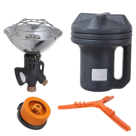 PUSPU Camping Heating Mini Outdoor Butane Heater Electronic Ignition Propane Heater for Golf Cart, Garage, Camping, Picnic with A Bracket and A Circular Adapter Head