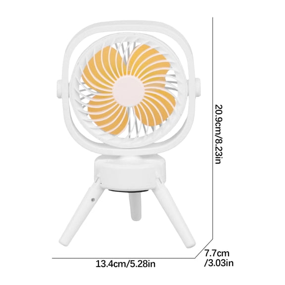 PUSPU Creatives Tripod Foldable USB Desk Fan 2 Speed Adjustables Gradient Light Quiet Coolings Fan For Home Office