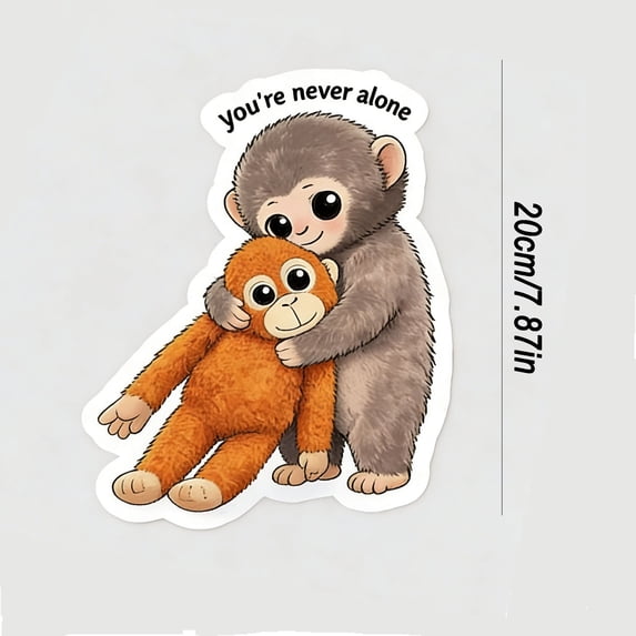 PUSPU Cute Monkey Pattern Decorative Stickers 5pcs for Home Decoration