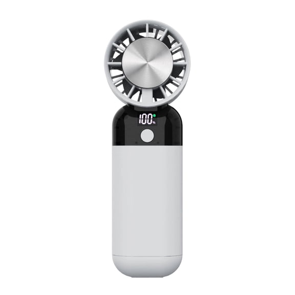 PUSPU Digital Display Mini Handheld Fan USB Portable Outdoor Standable Three-speed Turbine Handheld Fan