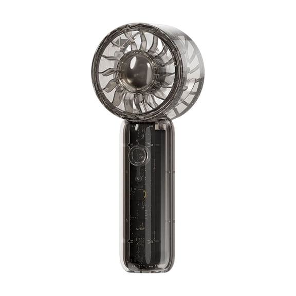 PUSPU Fully Transparent Mini Handheld Fan With USB Lanyard High Wind Power Portable Pocket Fan