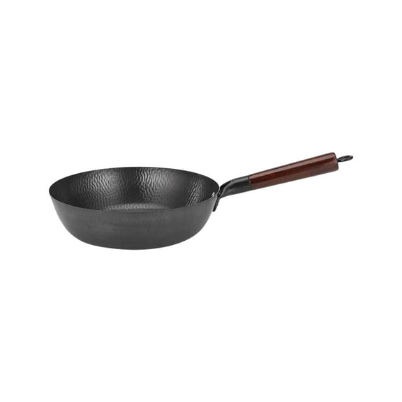 PUSPU Japanese Style Fish Scale Iron Skillet, Black Uncoated Nonstick Frying Pan, Nitrided Rustproof Wear-Resistant Cookware, All Stoves Compatible, for Omelet Steak Searing Stir-Fry Cooking