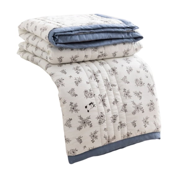 PUSPU Printed Summer Cooling Quilt, Skin-Friendly Washable Air Conditioner Quilt, Fresh Style Thin Quilt for Student Dormitory