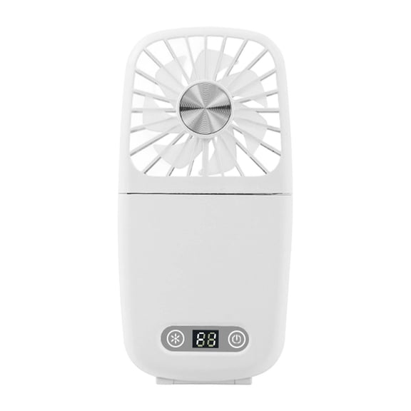 PUSPU Small Fan Handheld Fan Tabletop Folding Fan Desktop Fan Makeup Mirror With Light