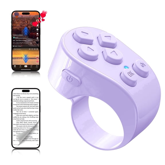 PUTARE 1 Piece 1 Count Tiktok Scrolling Ring Remote Control, Page Turner for Iphone Ipad Tablets, Wireless Camera Remote for Ios Android