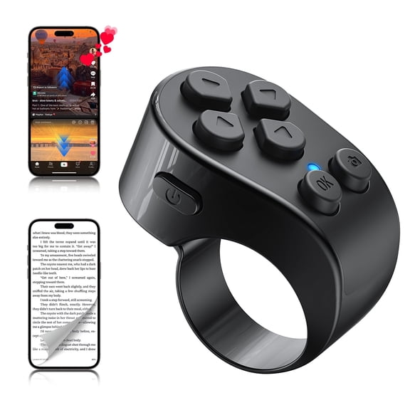 PUTARE 1 Piece 1 Count Tiktok Scrolling Ring Remote Control, Page Turner for Iphone Ipad Tablets, Wireless Camera Remote for Ios Android