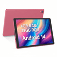 thumbnail image 1 of PUTECCH Tablet 10 inch, Android 14 Tablet, 32GB ROM 1TB Expand Computer Tablets, Quad Core Processor 6000mAh Battery, 1280x800 IPS Touch Screen, 2+2MP Dual HD Camera, Bluetooth Wifi Tablet PC，Pink, 1 of 7