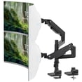 thumbnail image 1 of PUTORSEN 17-49 inch Premium Aluminum Heavy Duty Dual Monitor Arm for Ultrawide Screens up to 44lbs, Vertical Stacked Dual Monitor Desk Mount, Full Motion Dual Vertical Monitor Mount, 1 of 7