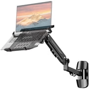 PUTORSEN Laptop Wall Mount for 10-17" Notebook & 17-40" Monitor, 2-in-1 Space Saver, Full Motion Adjustable, Holds 2.2-26.4 lbs