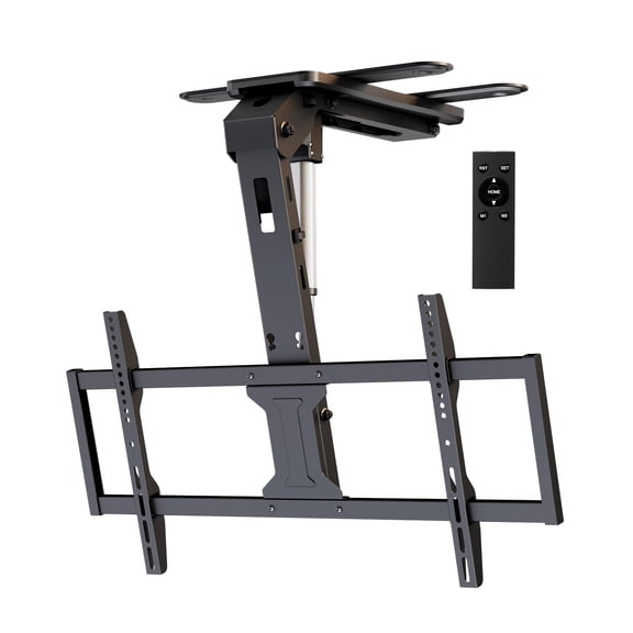 PUTORSEN Motorized Ceiling TV-Mount Flip Down - 43 to 86 Inch Electric TV-Mount Motorized Drop Down with Remote, Max Load 99 lbs, Max VESA 800x400 mm, Black