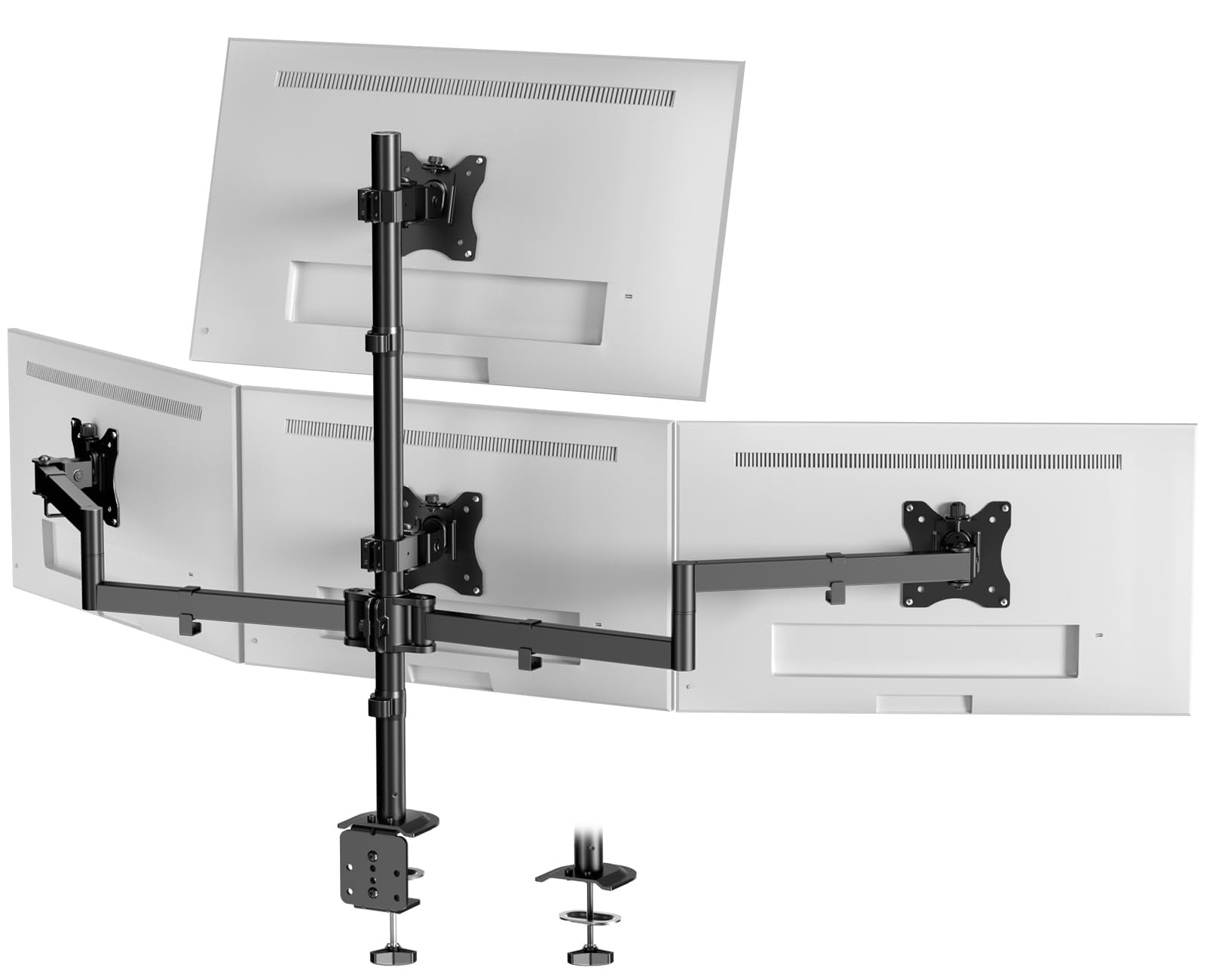 PUTORSEN Quad Monitor Mount for 17-27 Inches - Fully Adjustable Heavy ...