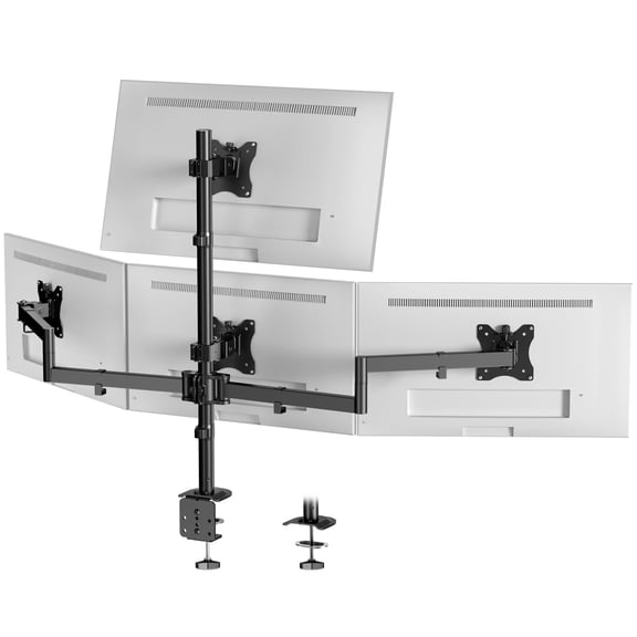 PUTORSEN Quad Monitor Mount for 17-27 Inches - Fully Adjustable Heavy Duty 4 Monitor Arm Desk Mount, Max Load 22lbs per Screen, VESA 75/100 mm