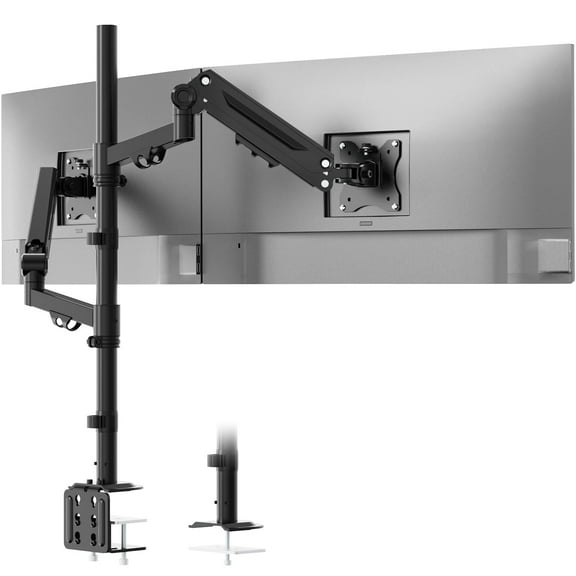 PUTORSEN Stacked Monitor Mount - Extra Tall Vertical Monitors Stand for 17-40 Inch Screen, Fully Adjustable and Hold 26.4 lbs per Arm
